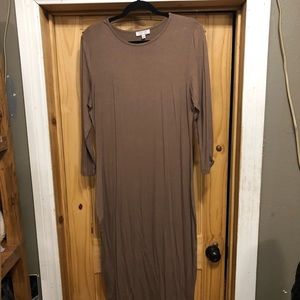 DARLING brand long taupe dress with sleeves